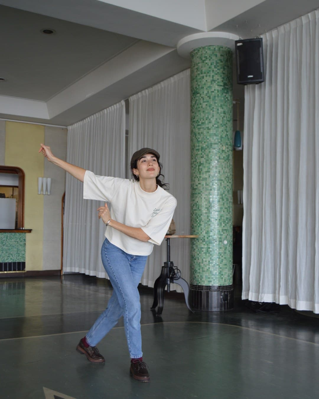 Solo jazz moment in the Boxy Crop tee